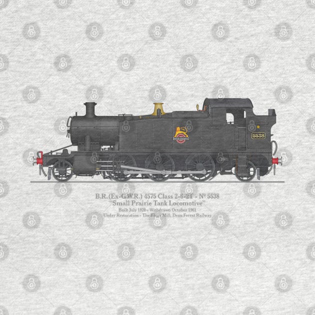 Ex-GWR Small Prairie Class 4575 Tank Locomotive Number 5538 by SteveHClark